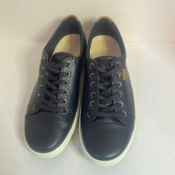 ECCO soft 7 DANISH DESIGN BLACK LEATHER Women's Sneakers, Size 7-7.5M - Picture 2 of 7